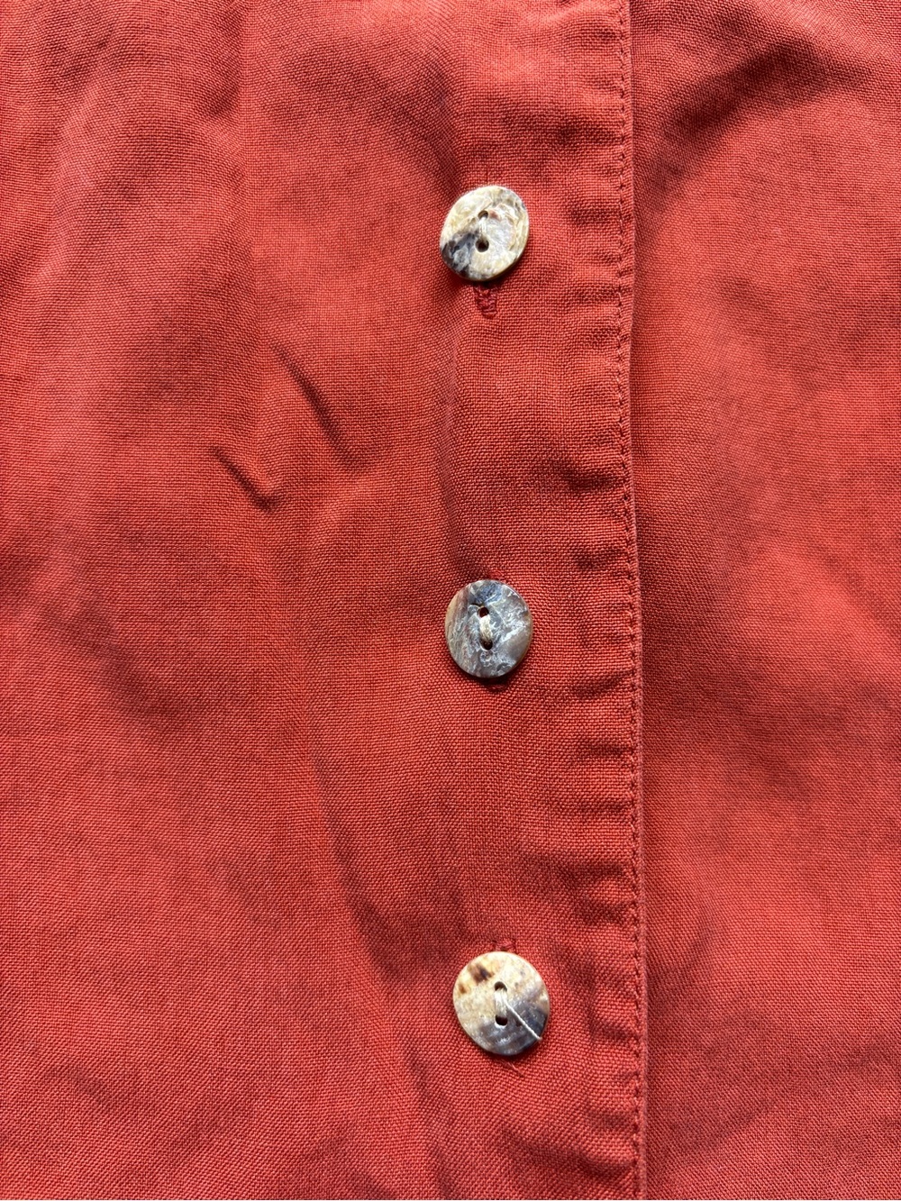 Amanda Smith 100% Silk Burnt Orange Short Sleeve Button-Front Shirt - Picture 3 of 14